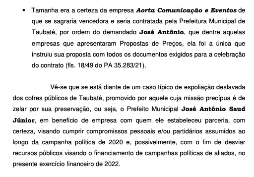 Página 12 da denúncia do MP fala da intenção nas eleições de 2022, em que Elton se elegeu deputado estadual (Reprodução / TJSP)