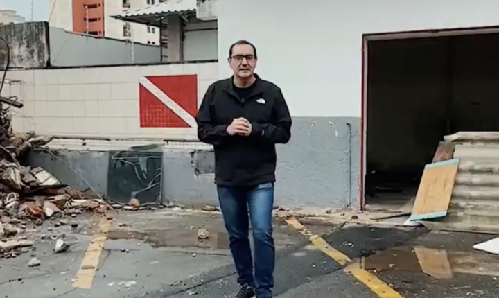 Anderson mostra obra da primeira base inteligente dos Bombeiros de SP
