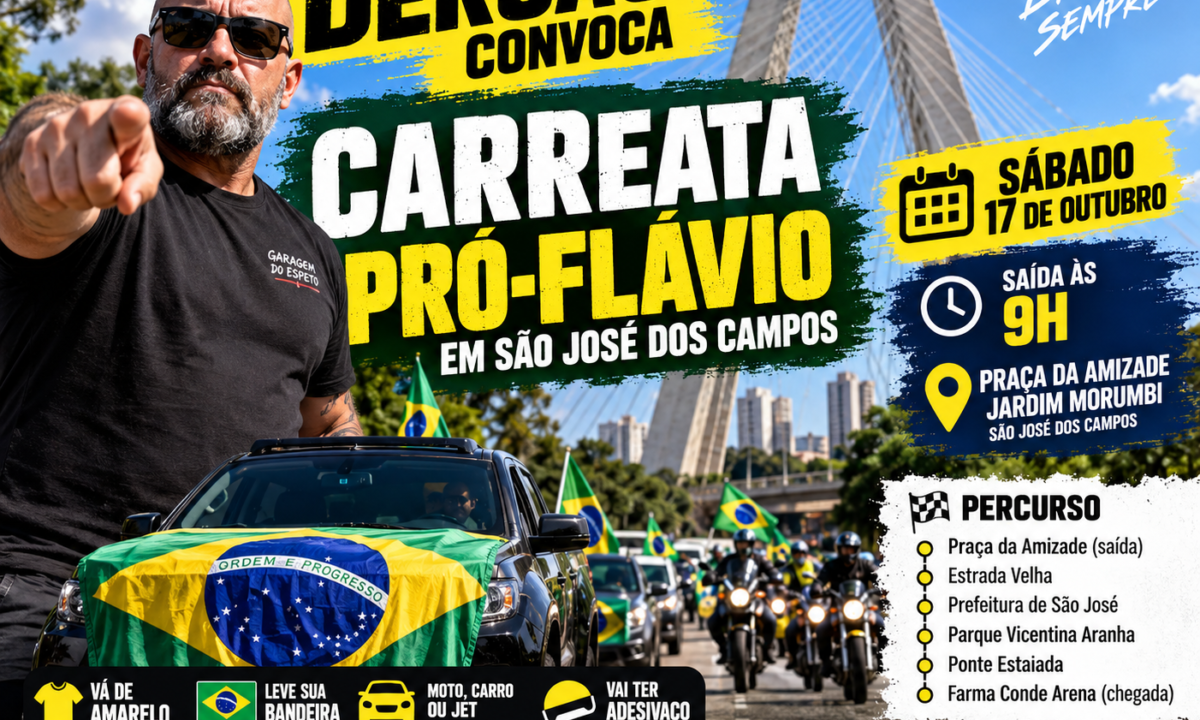 Dersão organiza carreata pró-Flávio neste sábado em São José