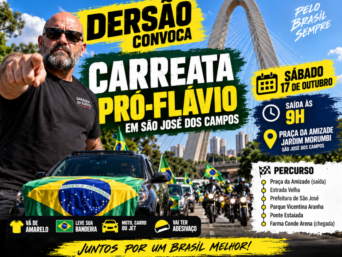 Dersão organiza carreata pró-Flávio neste sábado em São José